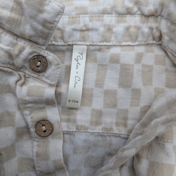 Rylee + Cru Checkered Tan Matching Set, 6-12 Months - Picture 2 of 2
